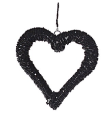 Паєтки-сердечко Cor Mulder | Чорне - 11 см