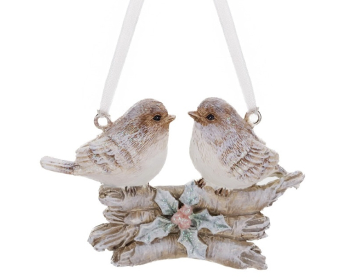 Ялинкова прикраса Goodwill | Дві пташки на гілці - 8,5 см