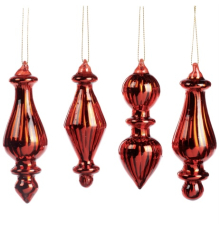 Ялинкова прикраса Goodwill | Бурулька червона фігурна - 12 см