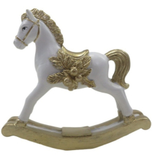 Конячка-гойдалка Cor Mulder | Кремовий/золотий - 11 см