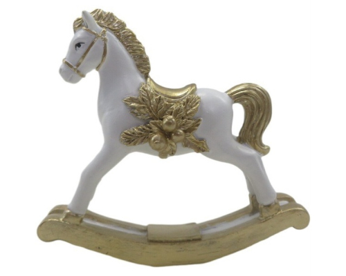 Конячка-гойдалка Cor Mulder | Кремовий/золотий - 11 см