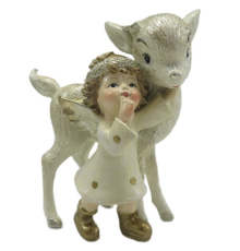 Ангел з Бембі Cor Mulder | Кремовий/золотий - 7 см