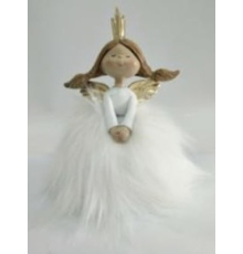 Ангел у короні та білій сукні Cor Mulder | 18 см