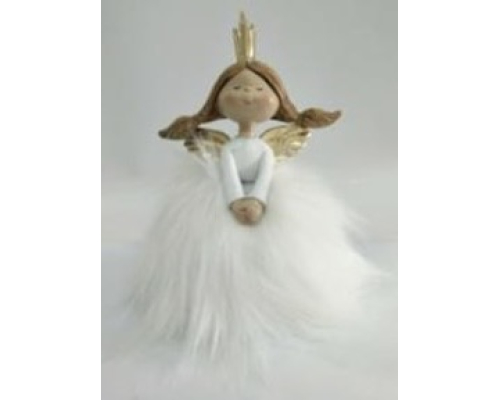 Ангел у короні та білій сукні Cor Mulder | 18 см