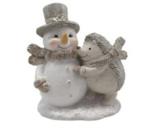 Статуетка - Сніговик з їжачком Cor Mulder | 11 см