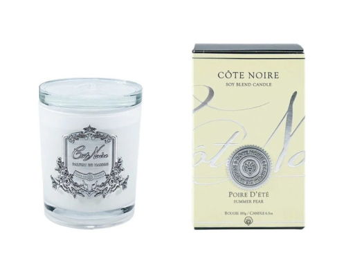 Аромасвеча White Vessel Cote Noire | Летняя груша/ Poire d'Ete - Серебро - 185 г