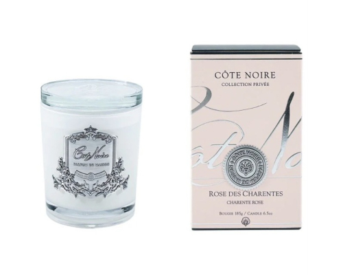 Аромасвеча White Vessel Cote Noire | Шарантская роза /Charente Rose - Серебро - 185 г