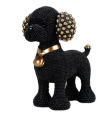Статуетка Cor Mulder | Пудель - Чорний/Золото - 15 см