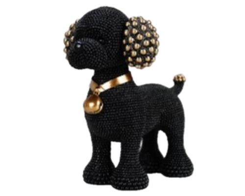 Статуетка Cor Mulder | Пудель - Чорний/Золото - 15 см