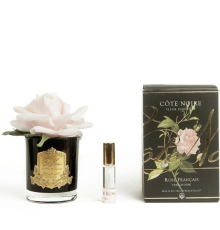 Аромадифузор Cote Noire | Парфумована троянда - Французький рожевий - Чорний - Золото - 15 см