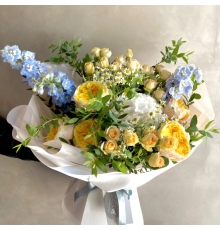 Букет "Сине-желтая гармония"