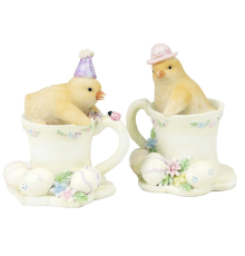Статуетка Goodwill | Пташеня в чашці з великодніми яйцями - 8 см