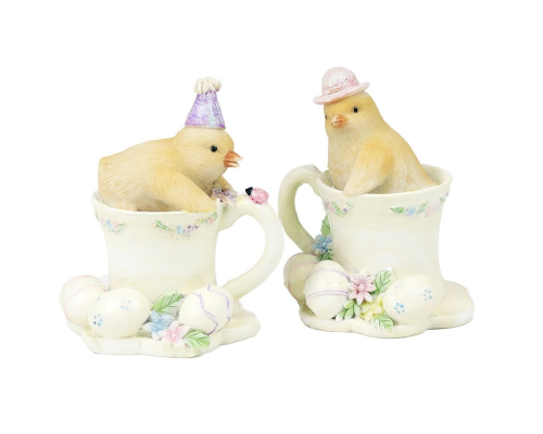 Статуетка Goodwill | Пташеня в чашці з великодніми яйцями - 8 см