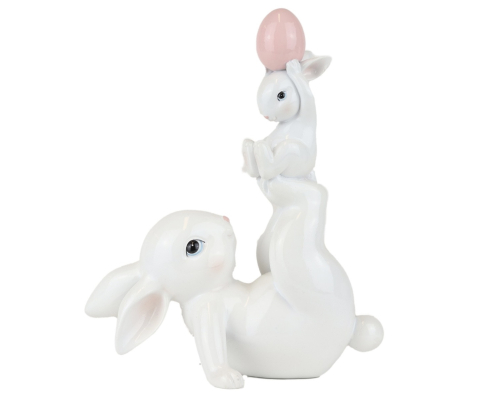 Статуетка Goodwill | Милий зайчик, який грається з малюком зайчиком - 23 см
