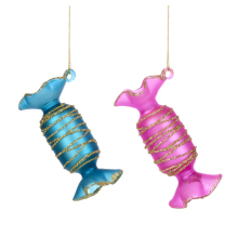 Ялинкова прикраса Goodwill | Цукерка рожева/блакитна - 8 см