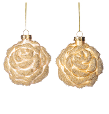 Ялинкова прикраса Goodwill | Троянда - Золото - 8 см