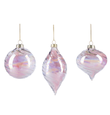 Ялинкова прикраса Goodwill | Куля рожева з переливом - 8 см