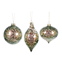 Ялинкова прикраса Goodwill | Куля сріблясто-зелена - 10 см