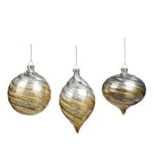 Ялинкова прикраса Goodwill | Куля градієнт золотиста - 10 см