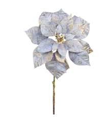 Пуансеттия Goodwill | Голубая с золотом - 81 см