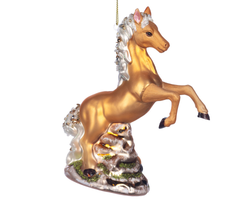 Ялинкова прикраса Goodwill | Кінь - Золото - 16 см