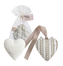 Скринька з ароматичним декором Mathilde M | У формі серця - Льняна вуаль / Voile de Lin