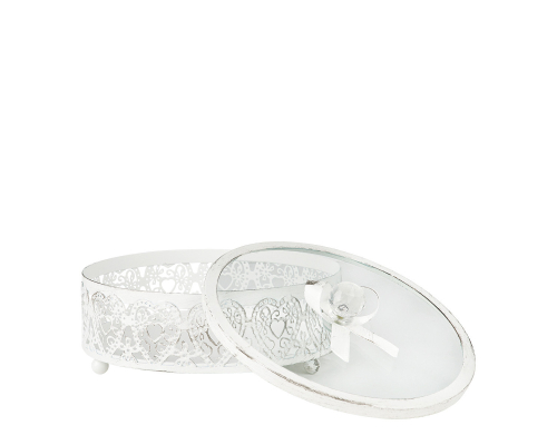 Скринька Mathilde M | Метал / Скло - Ø 17,8 x 10 см