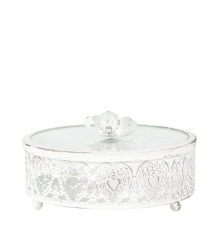 Скринька Mathilde M | Метал / Скло - Ø 17,8 x 10 см