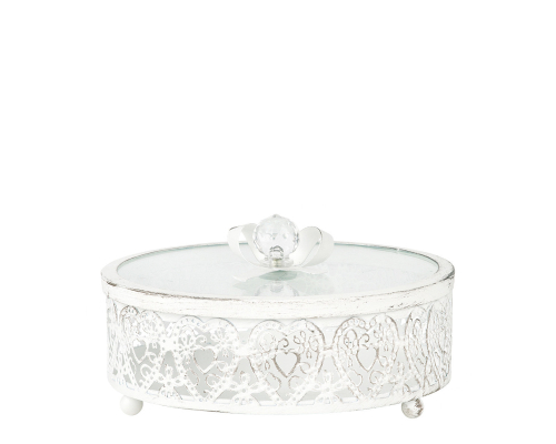 Скринька Mathilde M | Метал / Скло - Ø 17,8 x 10 см