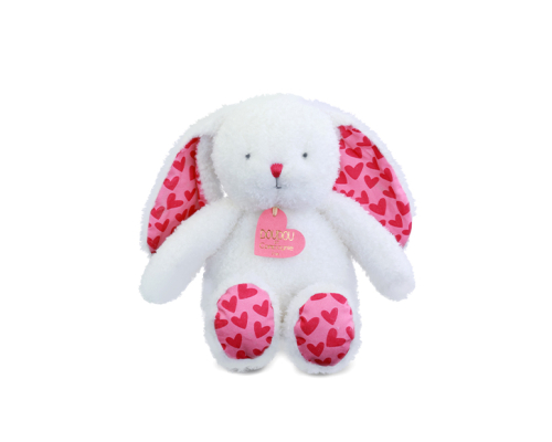 Плюшевая игрушка Doudou | Зайчик "I love you" - в подарочном пакете - 25 см