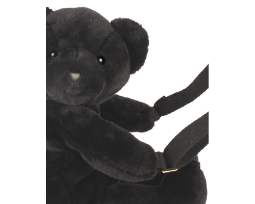 Сумка через плече Doudou | Чорний плюшевий ведмедик – 30 см