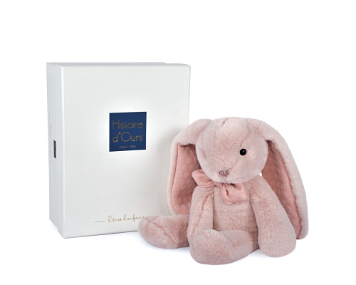 Плюшевий кролик Doudou Preppy Chic - Пудрово-рожевий - 30 см