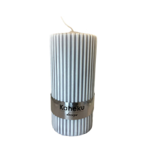 Цилиндрическая свеча Kaheku серая - 14 см 