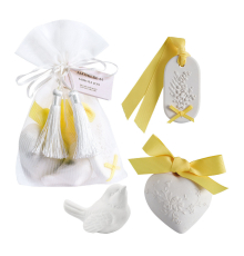 Набір аромакаменів Mathilde M | Мішечок з 3 ароматизованими прикрасами - Mimosa Joli - 13 x 18 см