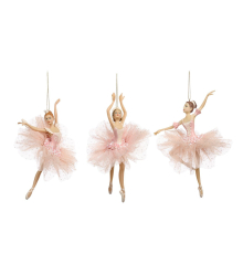 Ялинкова прикраса Goodwill | Балерина в спідничці з тюлю - Рожевий/Кремовий - 17 см