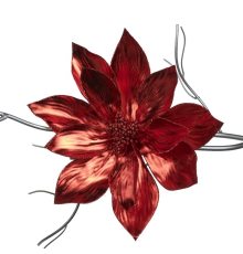 Украшение Goodwill | Искусственная пуансеттия Госпожа Астрид Генриетта на клипсе - 30 см