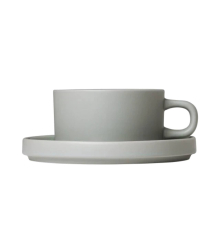 Набор чашек с блюдцами Pilar Blomus | Для чая - Mirage Gray / Серый цвет - 170 мл - 2 шт