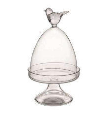 Підсвічник скляний із пташкою Mathilde M | ø 7 x 11 см