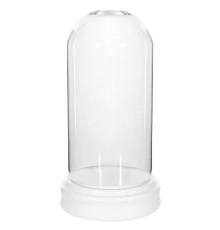 Скляна колба на дерев'яній підставці ShiShi | Біла - 24 * 47 см