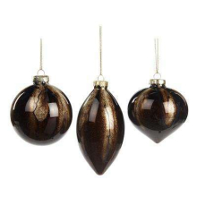Ялинкова прикраса Goodwill | Куля коричнева з перламутром - 8 см