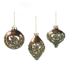 Ялинкова прикраса Goodwill | Куля золота з декором - 10 см.