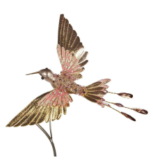 Новорічна прикраса Goodwill | Дорогоцінна пташка «Колібрі рожева» - 20 см