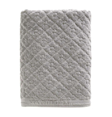 Банное полотенце в цветочек - серое | Mathilda M 70 х 140