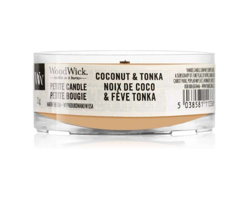 Aромасвічка Woodwick | Coconut & Tonka Noix De Coco & Feve Tonka - 31 г