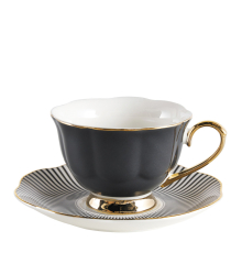 Чайная чашка с блюдцем Mathilde M | Madame de Récamier - Темно-серый - 190 мл